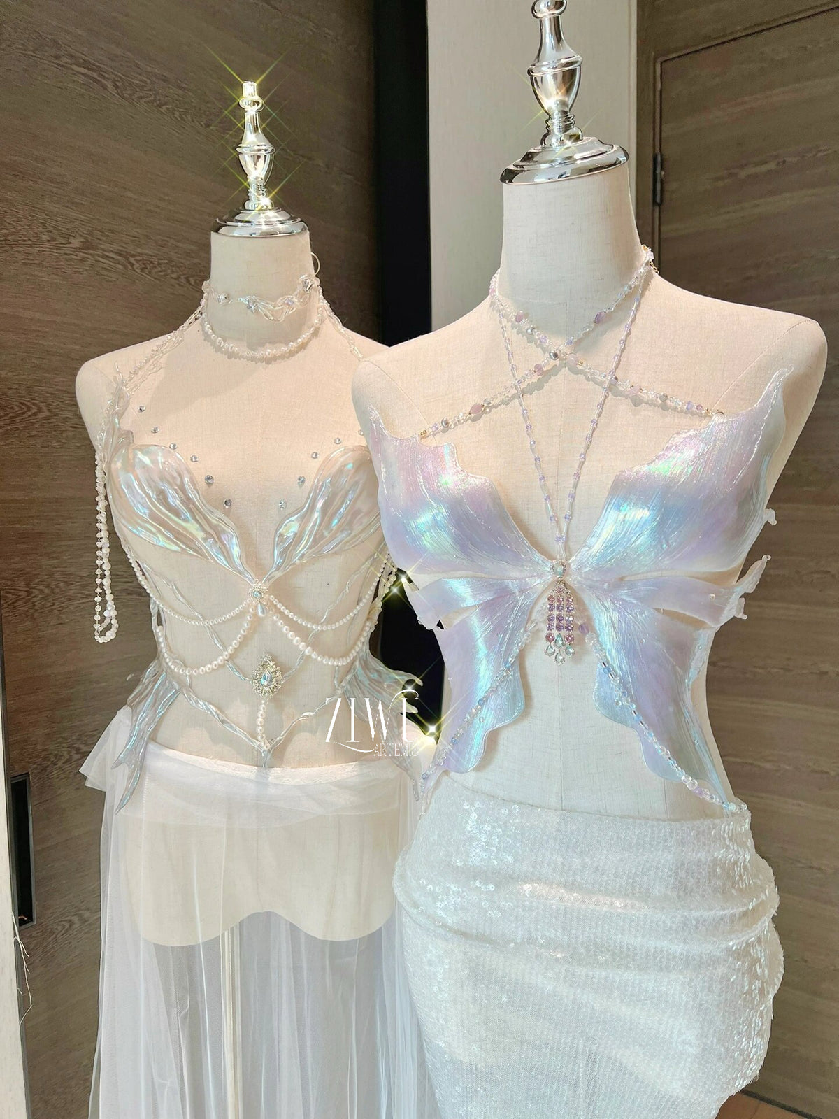 ZIWU ARTEMIS LUMINOUS SEASHELL SIREN ANGEL RESIN CORSET BRA TOP COSPLAY COSTUME PATENT-PROTECTED