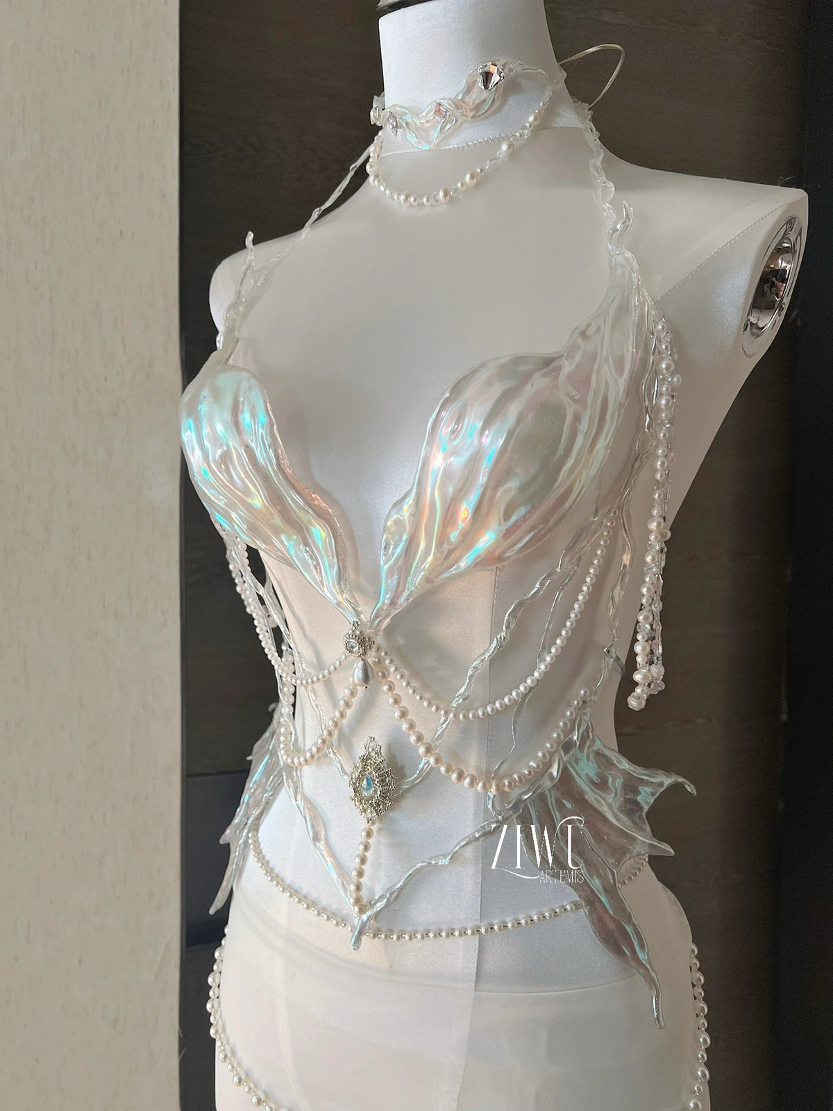 ZIWU ARTEMIS LUMINOUS SEASHELL SIREN ANGEL RESIN CORSET BRA TOP COSPLAY COSTUME PATENT-PROTECTED