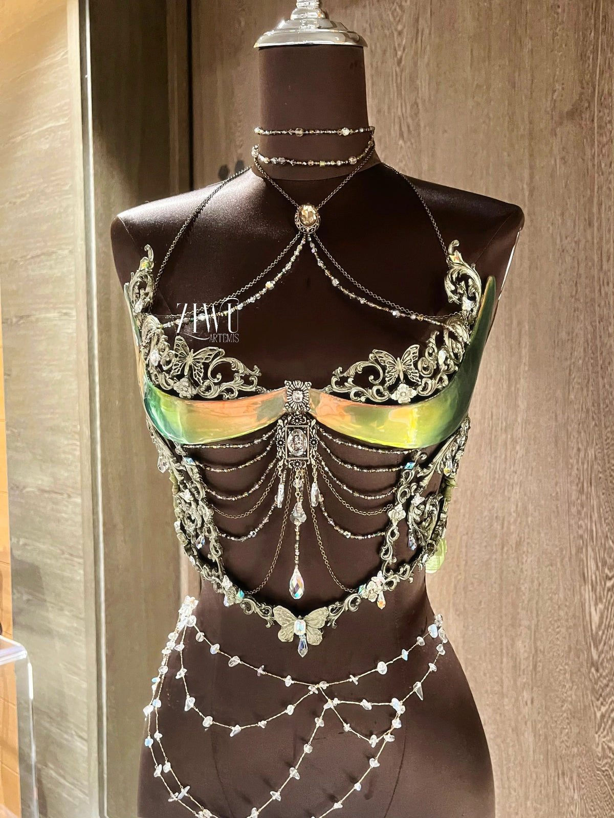 ZIWU ARTEMIS FOREST FAIRY RESIN CORSET BRA TOP COSPLAY COSTUME PATENT-PROTECTED