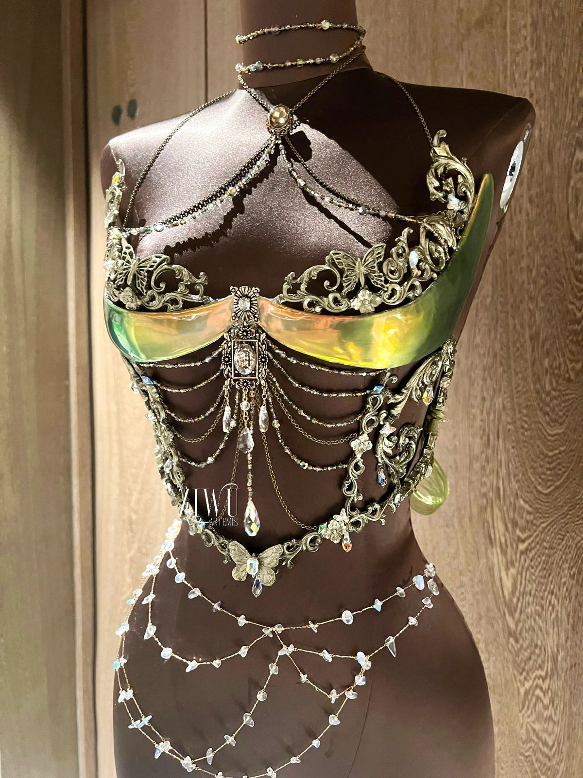 ZIWU ARTEMIS FOREST FAIRY RESIN CORSET BRA TOP COSPLAY COSTUME PATENT-PROTECTED