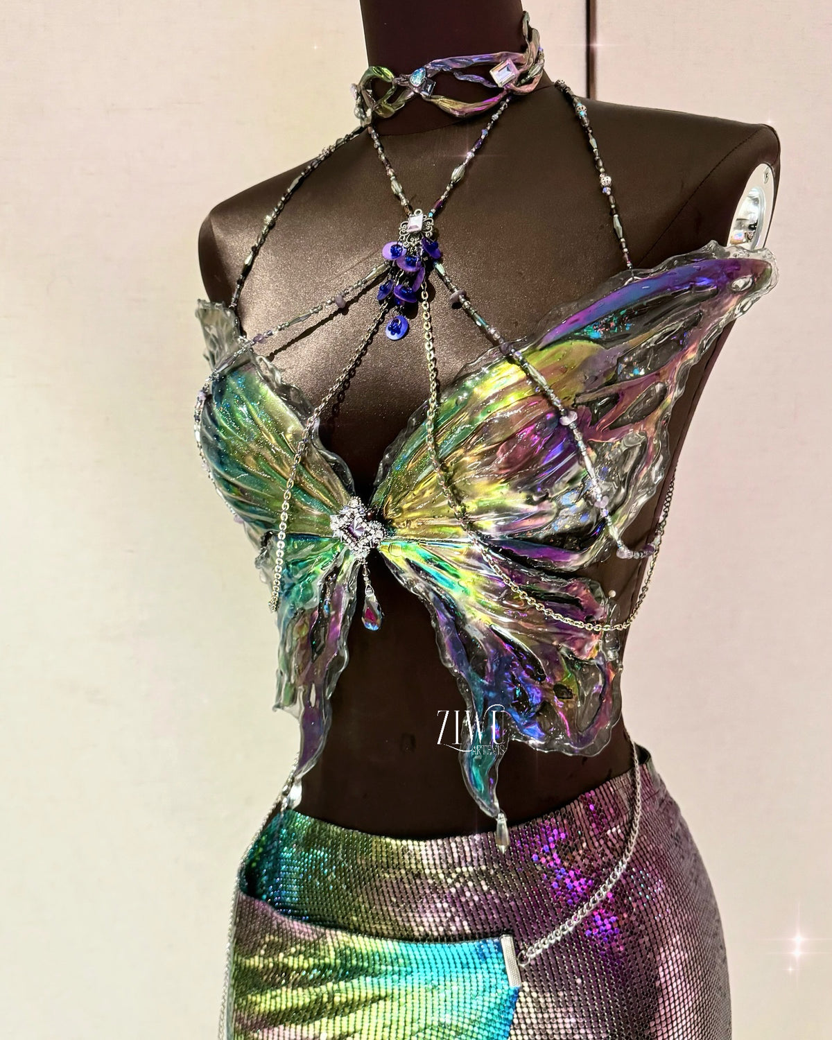 ZIWU ARTEMIS METALLIC COLOR BUTTERFLY BALLET DREAM RESIN TOP COSTUME PATENT-PROTECTED