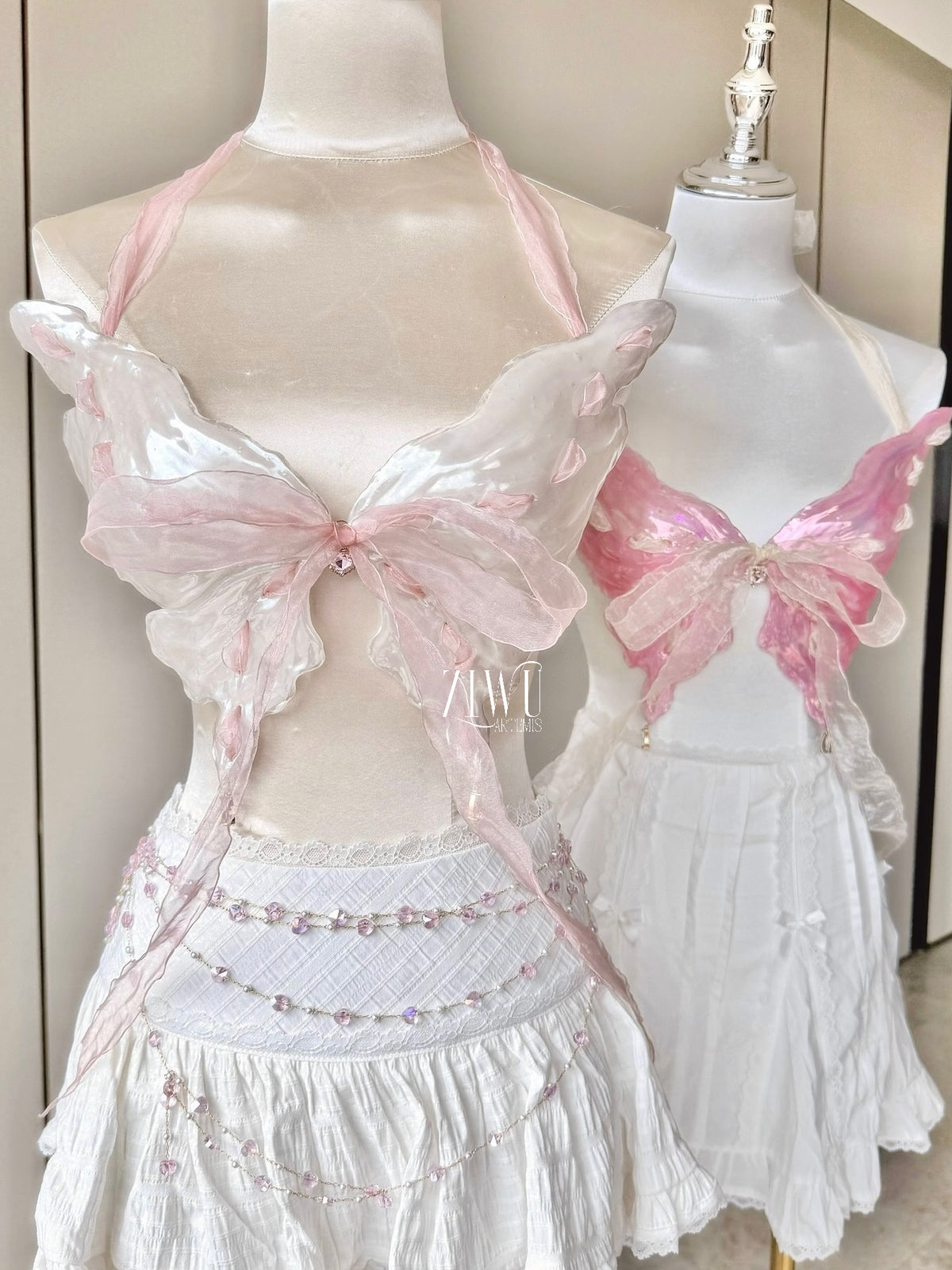 ZIWU ARTEMIS ROSE PINK SISTERHOOD FAIRY WINGS RESIN TOP COSTUME PATENT-PROTECTED