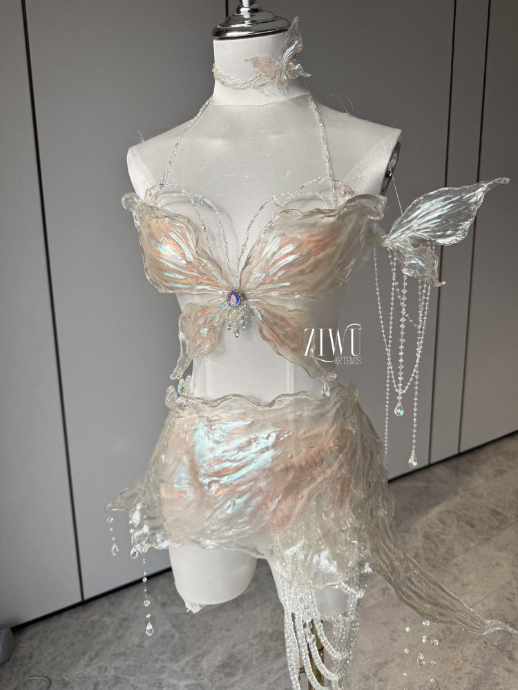 ZIWU ARTEMIS IRIDESCENT FAIRY ATTIRE RESIN MERMAID CORSET BRA TOP COSPLAY COSTUME PATENT-PROTECTED