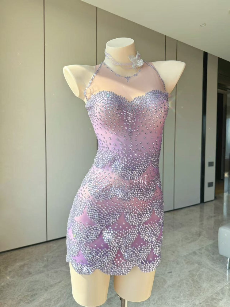 ZIWU ARTEMIS LAVENDER PETAL SPARKLE GOWN PATENT PROTECTION