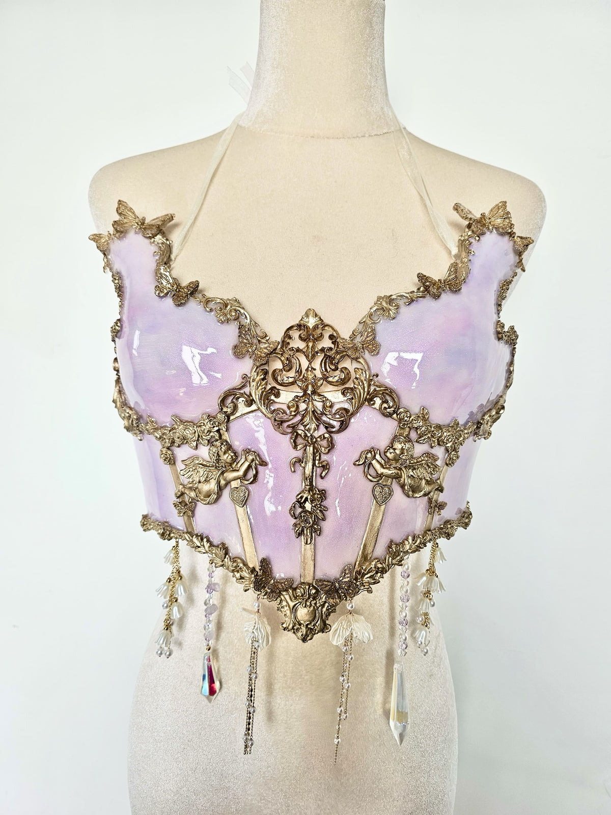 ZIWU ARTEMIS LIGHT PURPLE GOLDEN EDGES MARBLE RESIN TOP COSTUME PATENT-PROTECTED