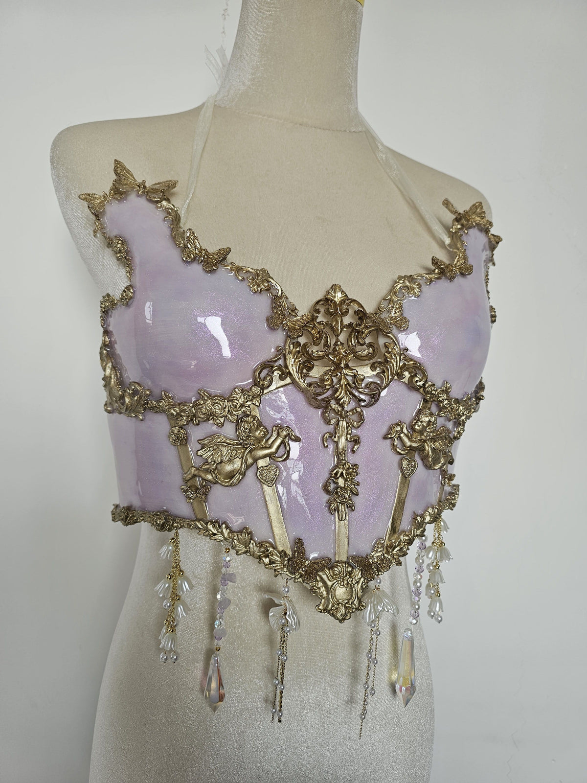 ZIWU ARTEMIS LIGHT PURPLE GOLDEN EDGES MARBLE RESIN TOP COSTUME PATENT-PROTECTED
