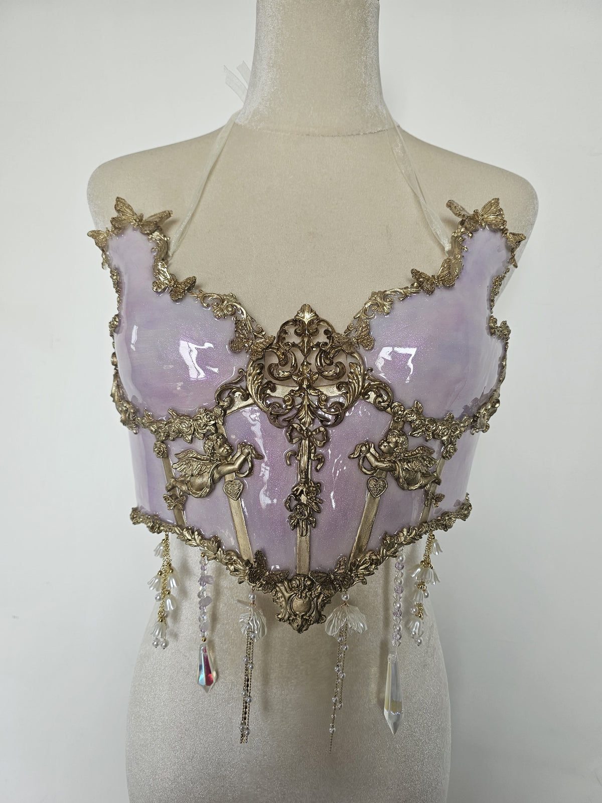 ZIWU ARTEMIS LIGHT PURPLE GOLDEN EDGES MARBLE RESIN TOP COSTUME PATENT-PROTECTED