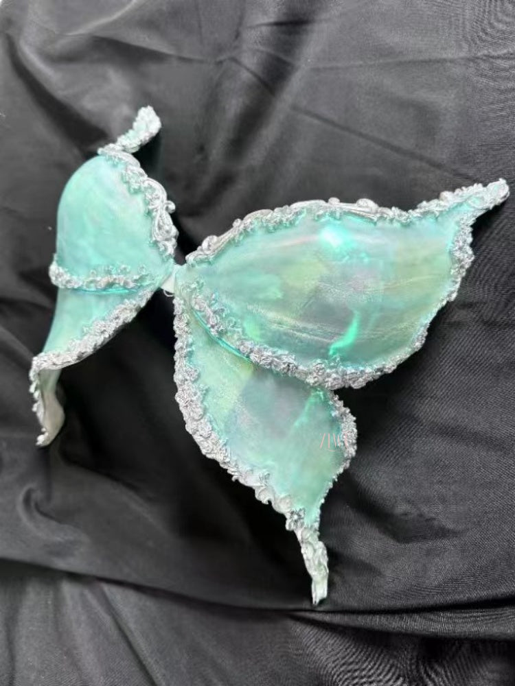 ZIWU ARTEMIS LIGHT GREEN GLAZE BUTTERFLY RESIN TOP COSTUME PATENT-PROTECTED