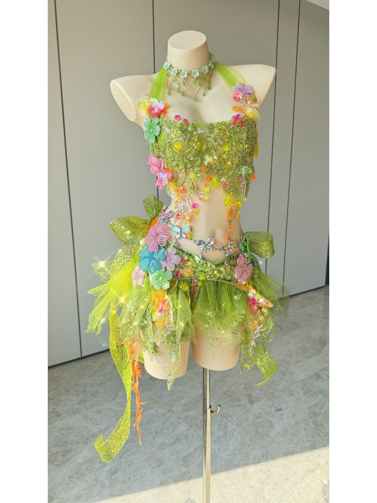 ZIWU ARTEMIS LIME BLOSSOM REVERIE EMPRESS DRESS ENSEMBLE COSTUME PATENT-PROTECTED