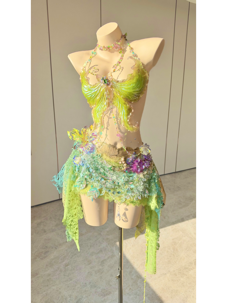 ZIWU ARTEMIS LIME OPAL RHAPSODY REVERIE RESIN TOP COSTUME PATENT-PROTECTED