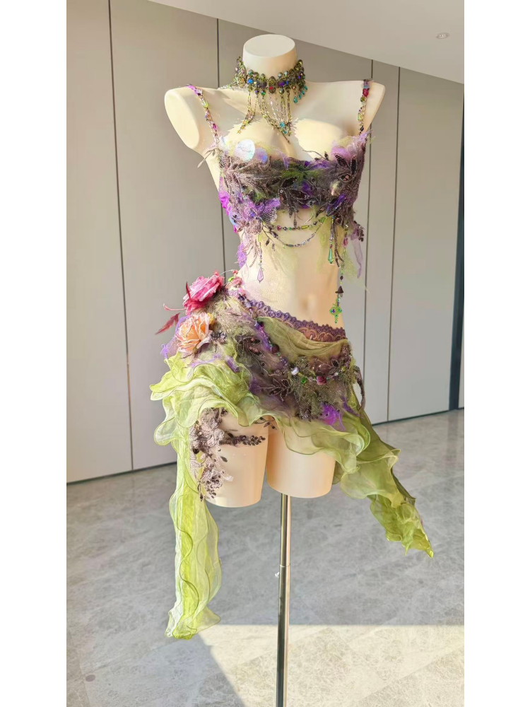 ZIWU ARTEMIS MOSS BUTTERFLY REVERIE EMPRESS DRESS ENSEMBLE COSTUME PATENT-PROTECTED