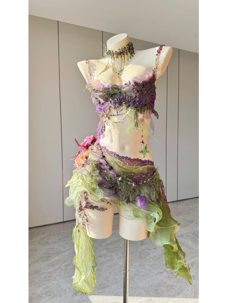 ZIWU ARTEMIS MOSS BUTTERFLY REVERIE EMPRESS DRESS ENSEMBLE COSTUME PATENT-PROTECTED