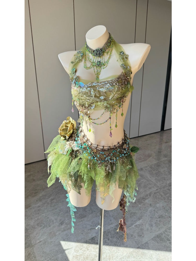 ZIWU ARTEMIS MOSS GARDEN REVERIE EMPRESS DRESS ENSEMBLE COSTUME PATENT-PROTECTED
