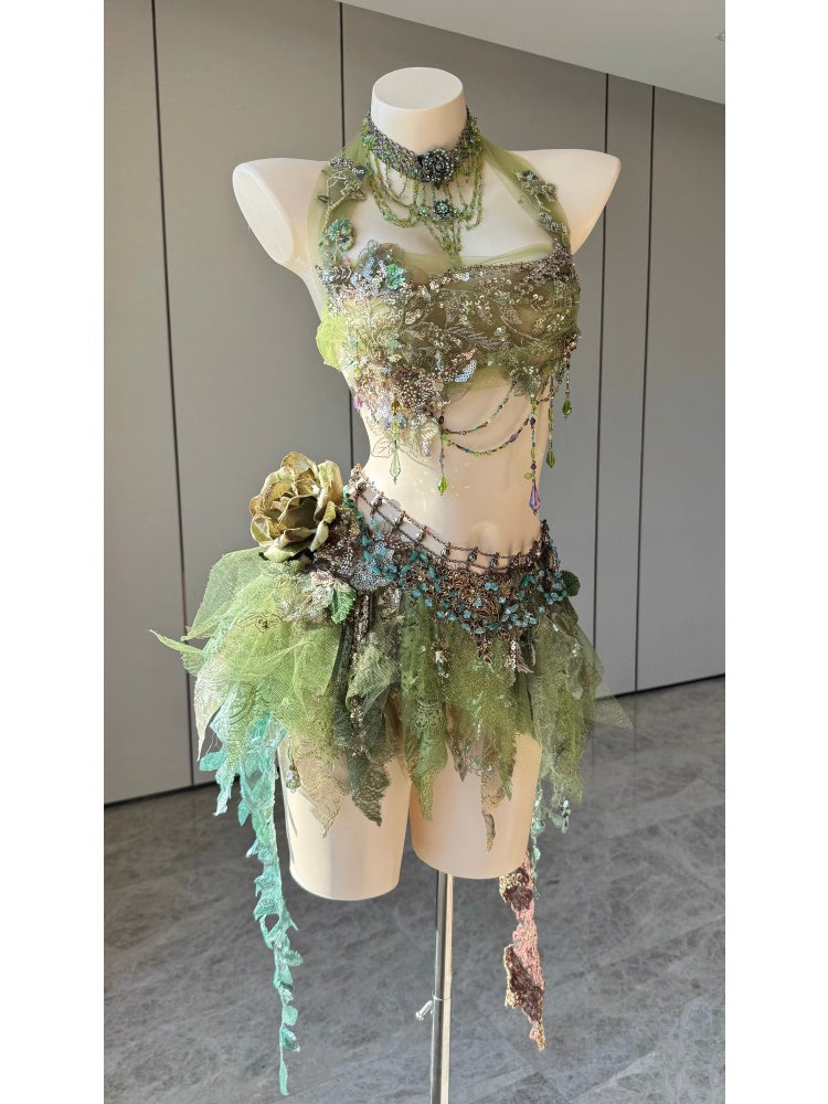 ZIWU ARTEMIS MOSS GARDEN REVERIE EMPRESS DRESS ENSEMBLE COSTUME PATENT-PROTECTED