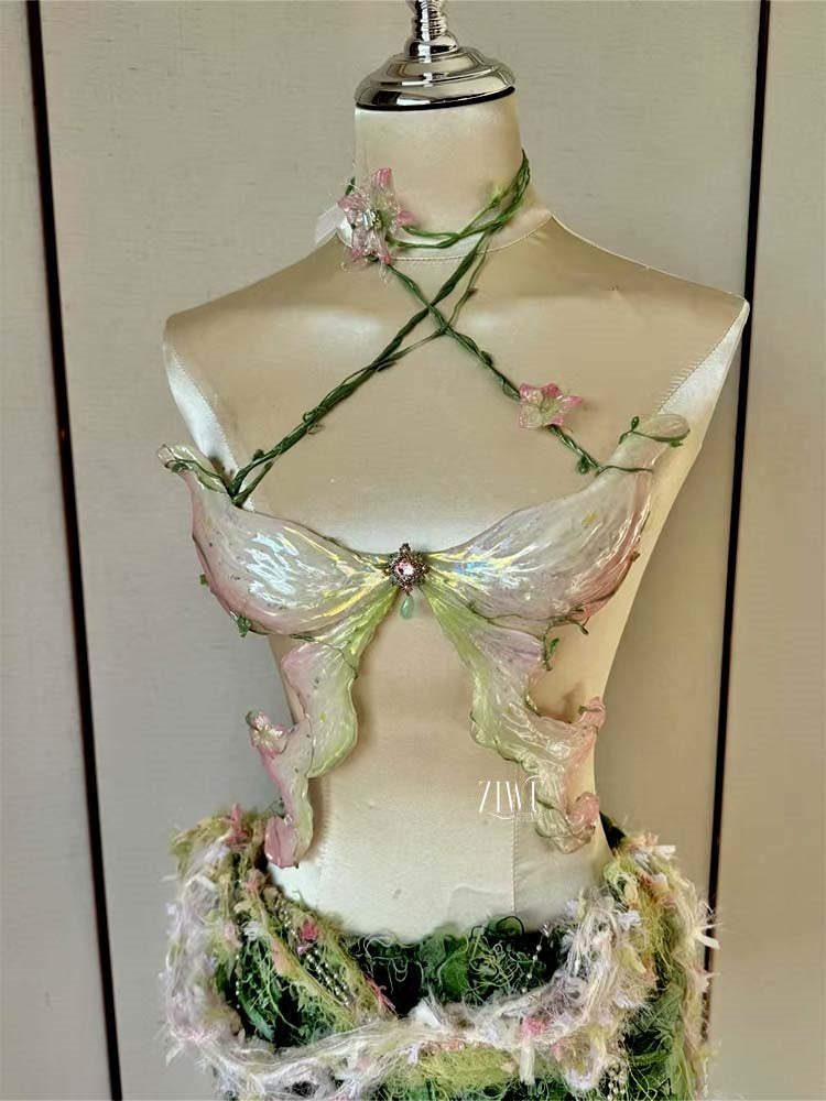 ZIWU ARTEMIS NATURE SPRITE BLOSSOM FAIRY RESIN MERMAID CORSET BRA TOP COSPLAY COSTUME PATENT - PROTECTED