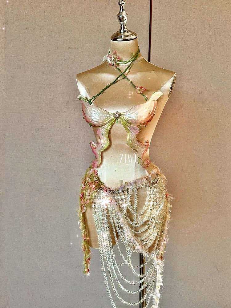 ZIWU ARTEMIS NATURE SPRITE BLOSSOM FAIRY RESIN MERMAID CORSET BRA TOP COSPLAY COSTUME PATENT - PROTECTED