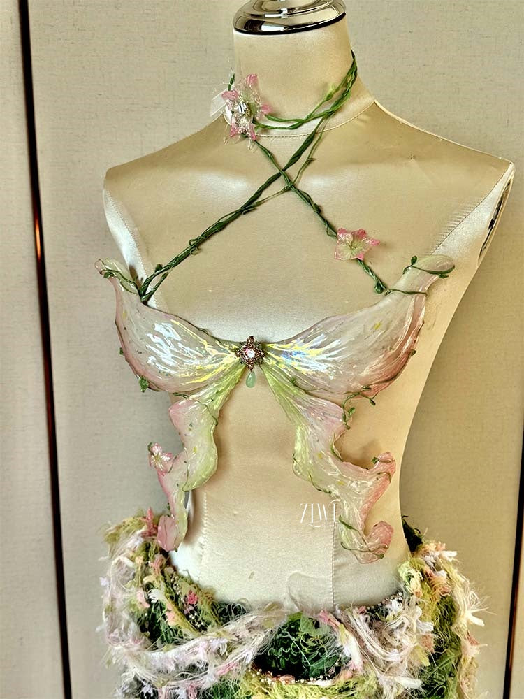 ZIWU ARTEMIS NATURE SPRITE BLOSSOM FAIRY RESIN MERMAID CORSET BRA TOP COSPLAY COSTUME PATENT - PROTECTED