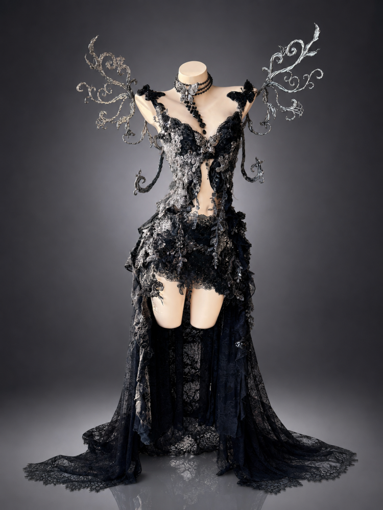ZIWU ARTEMIS OBSIDIAN BUTTERFLY SONATA EMPRESS DRESS ENSEMBLE COSTUME PATENT-PROTECTED