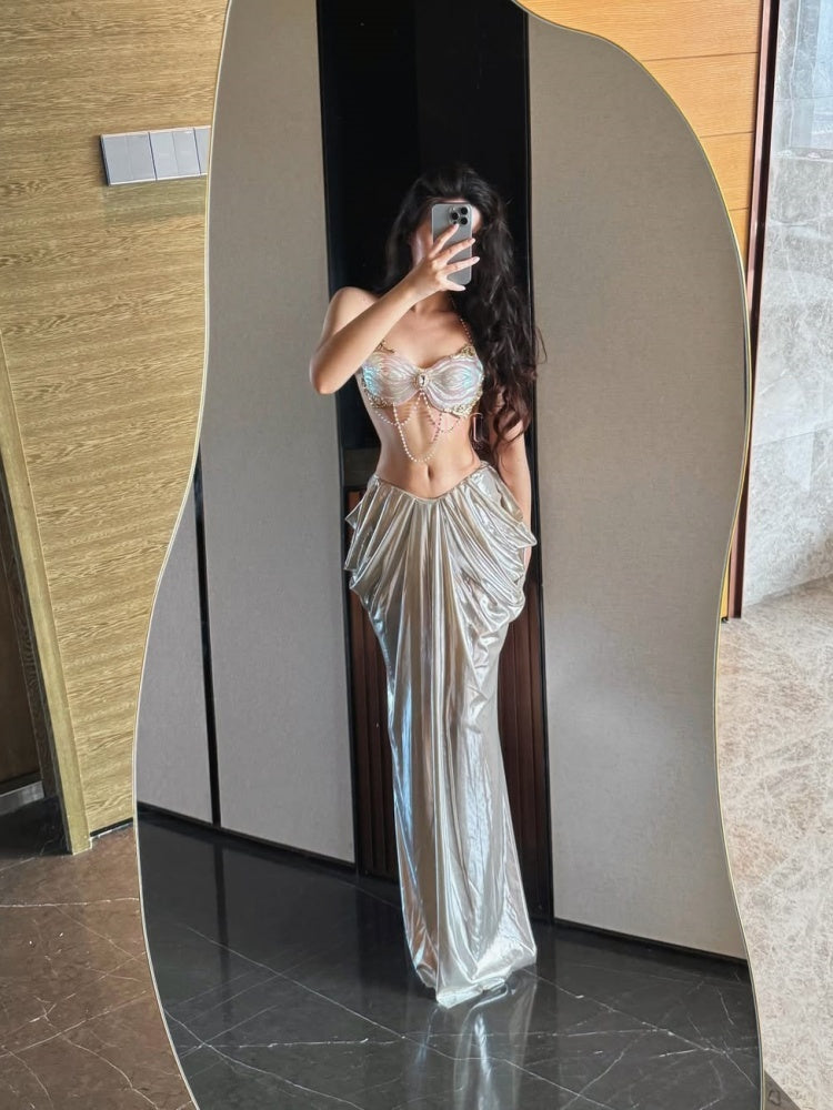 ZIWU ARTEMIS OPAL SHELL GLAMOUR RESIN TOP COSTUME PATENT-PROTECTED
