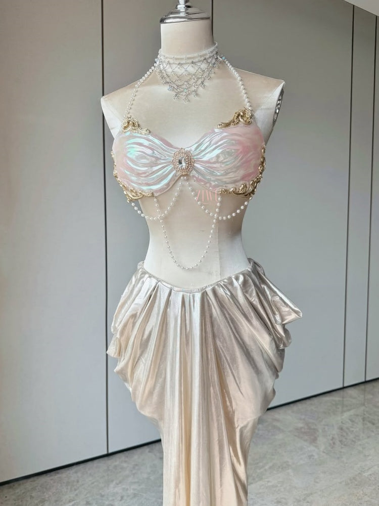 ZIWU ARTEMIS OPAL SHELL GLAMOUR RESIN TOP COSTUME PATENT-PROTECTED