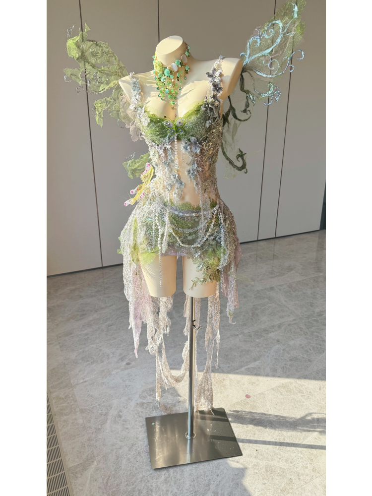ZIWU ARTEMIS OPALINE MOSS WALTZ EMPRESS DRESS ENSEMBLE COSTUME PATENT-PROTECTED