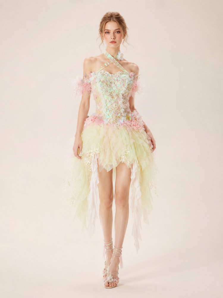 ZIWU ARTEMIS PASTEL AURORA BLOOM EMPRESS DRESS ENSEMBLE COSTUME PATENT-PROTECTED