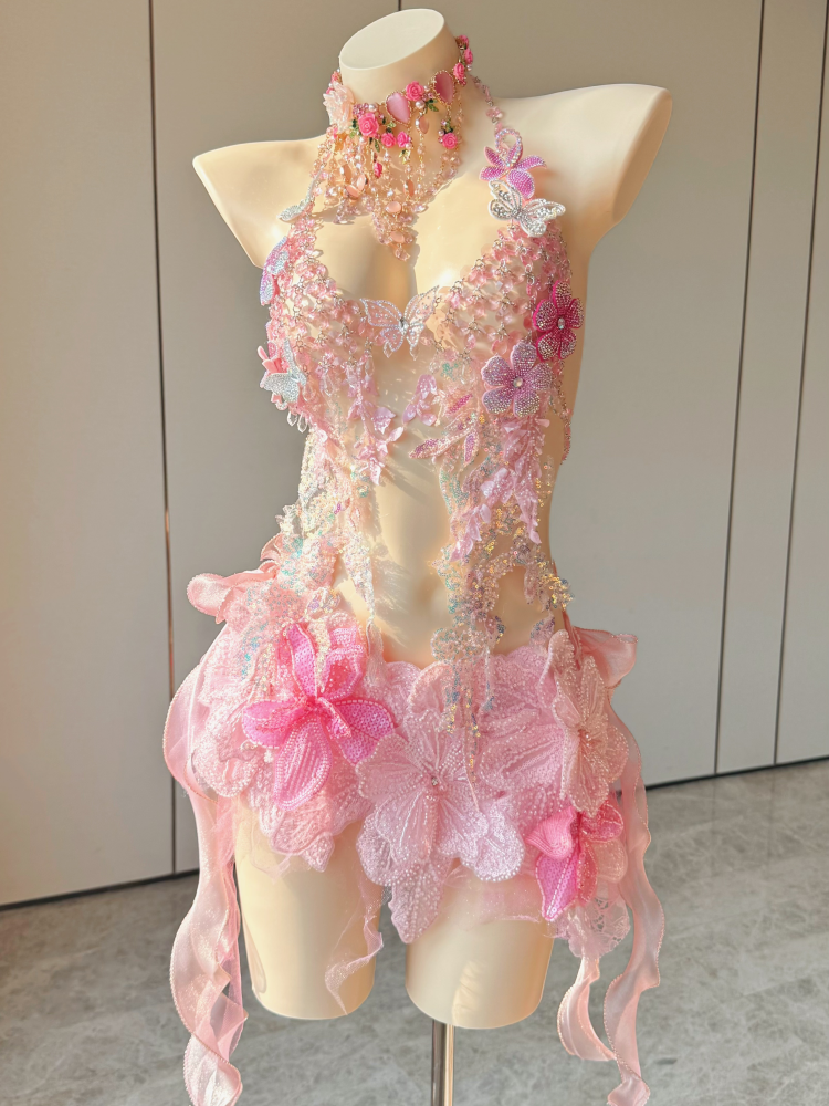 ZIWU ARTEMIS ROSE QUARTZ BLOOM EMPRESS DRESS ENSEMBLE COSTUME PATENT-PROTECTED