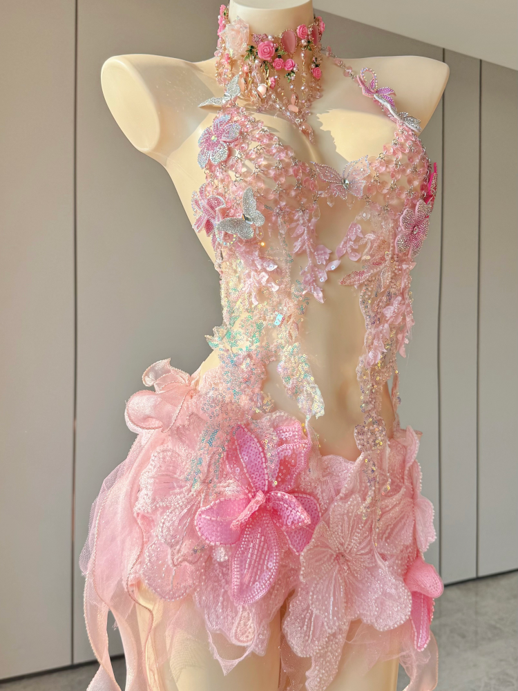 ZIWU ARTEMIS ROSE QUARTZ BLOOM EMPRESS DRESS ENSEMBLE COSTUME PATENT-PROTECTED
