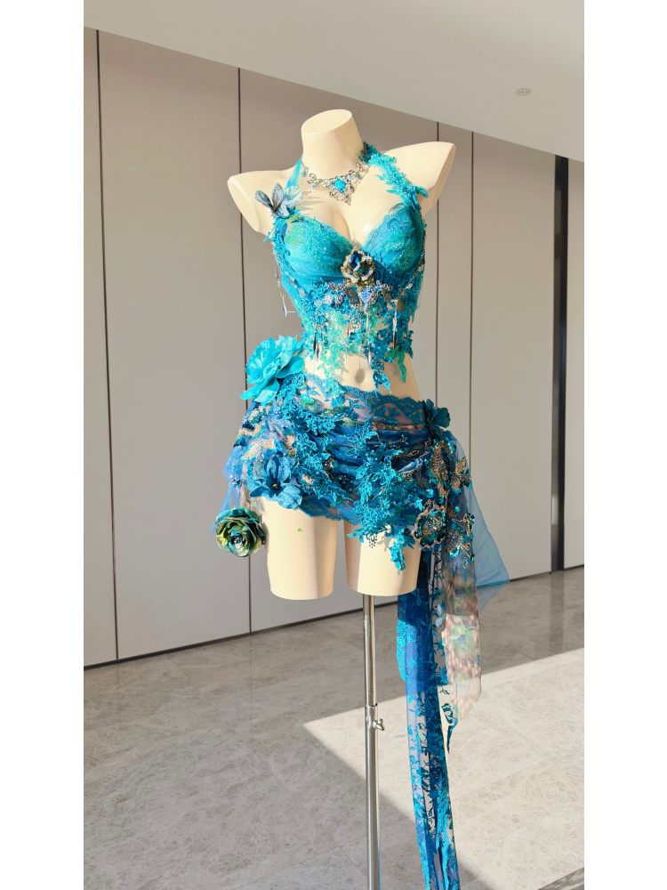 ZIWU ARTEMIS SAPPHIRE SIREN REVERIE EMPRESS DRESS ENSEMBLE COSTUME PATENT-PROTECTED