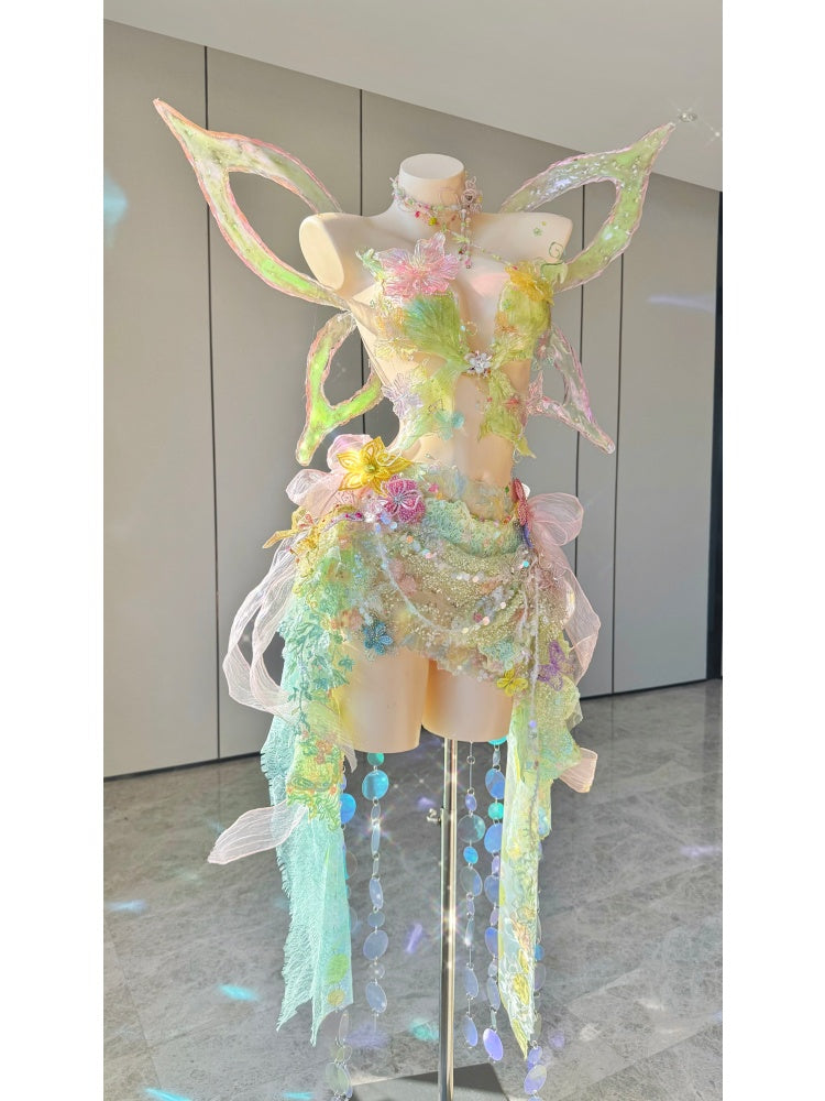 ZIWU ARTEMIS VERDANT BLOSSOM REVERIE RESIN TOP COSTUME PATENT-PROTECTED