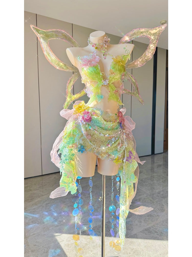 ZIWU ARTEMIS VERDANT BLOSSOM REVERIE RESIN TOP COSTUME PATENT-PROTECTED