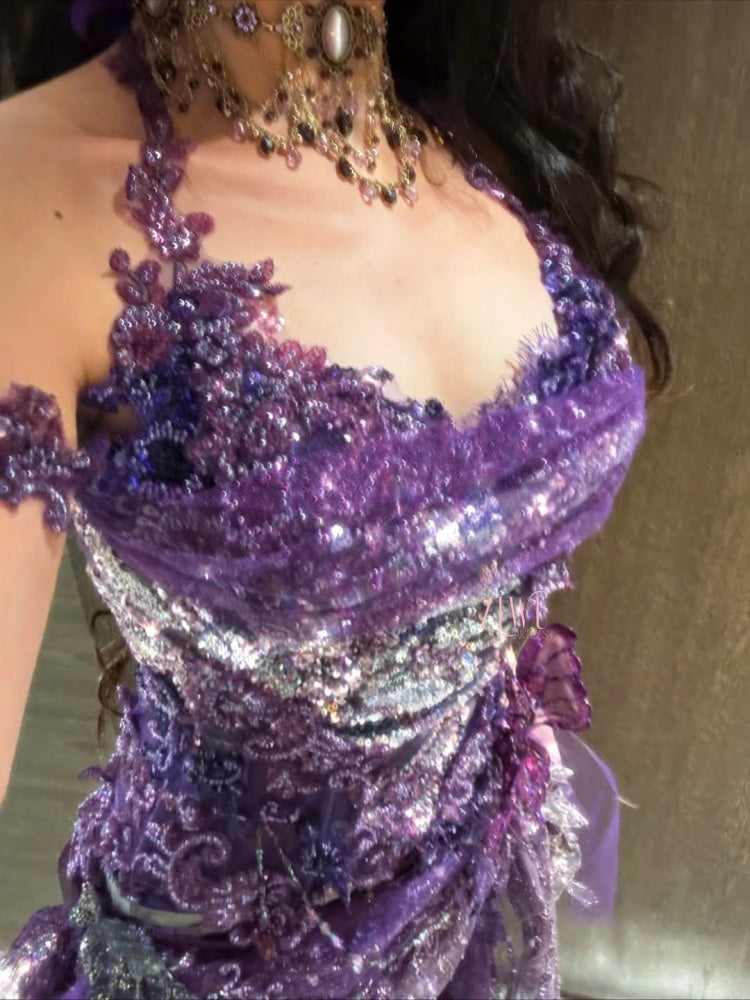 ZIWU ARTEMIS VIOLET LACE ENCHANTMENT ENSEMBLE  COSTUME PATENT-PROTECTED