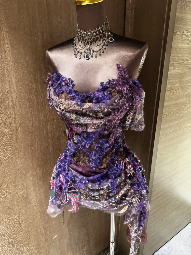 ZIWU ARTEMIS VIOLET LACE ENCHANTMENT ENSEMBLE  COSTUME PATENT-PROTECTED